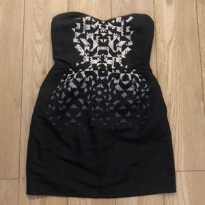 Little black dress strapless geometric studded 🖤